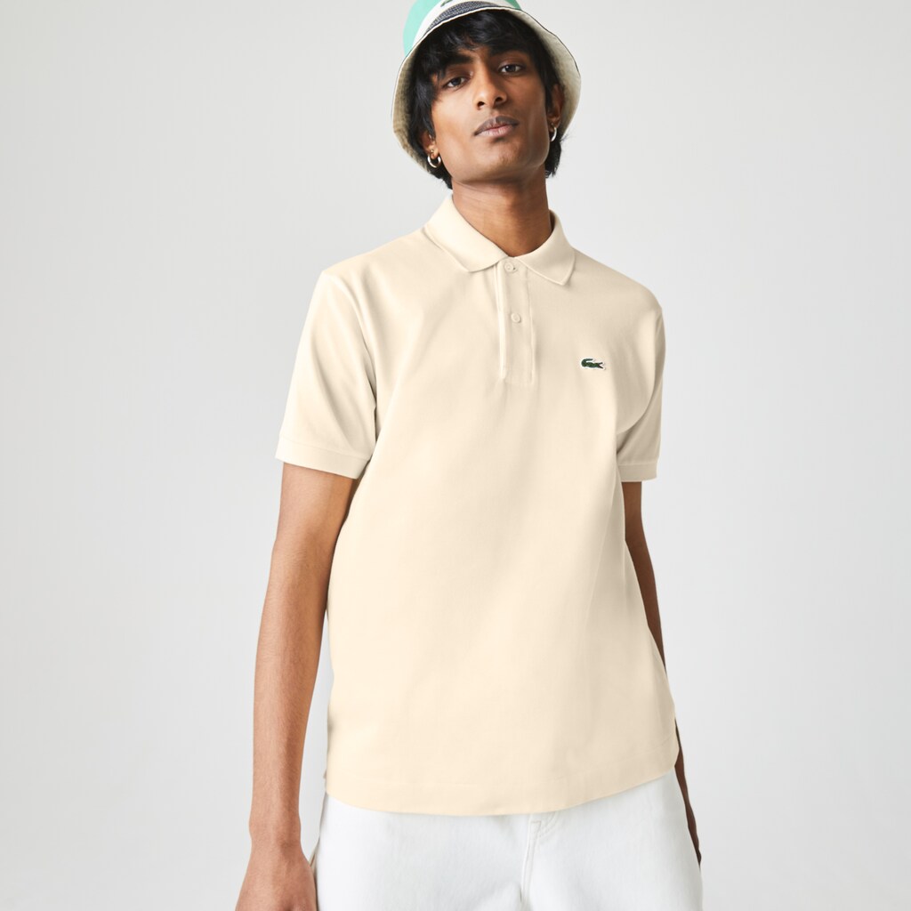 Men's Lacoste Beige Polo Shirts Classic Fit L.12.12 GG7-40034X3