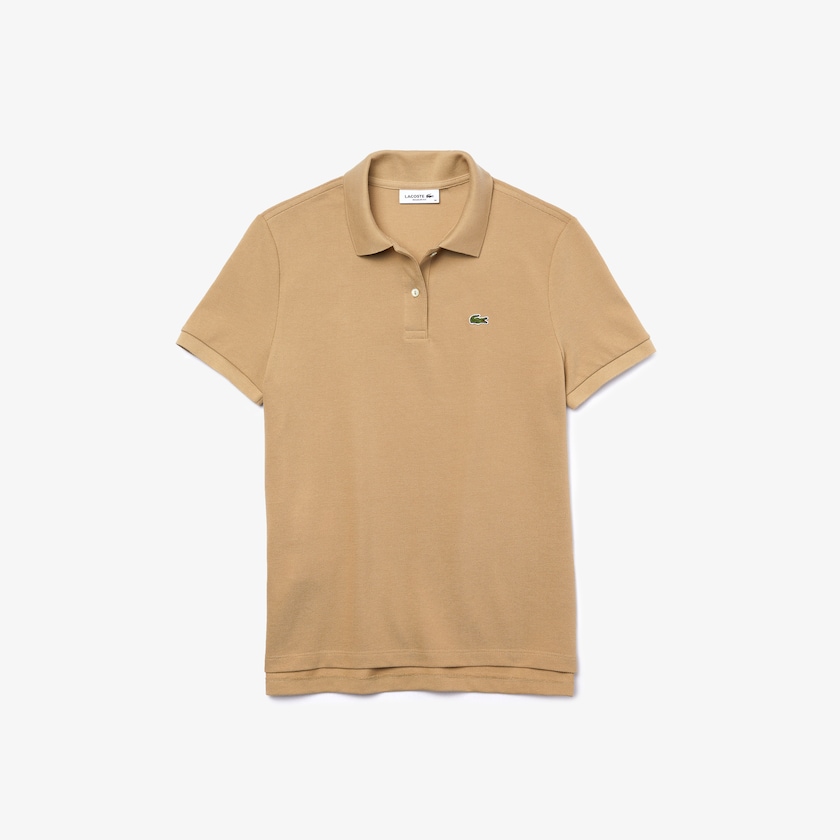 Women's Lacoste Beige Polo Shirts Classic Fit Soft Cotton Petit Piqué NY2-73127Y2