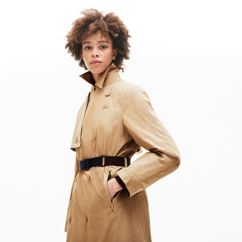 Women's Lacoste Beige Coats Contrast Belt Trench GV6-24922O8