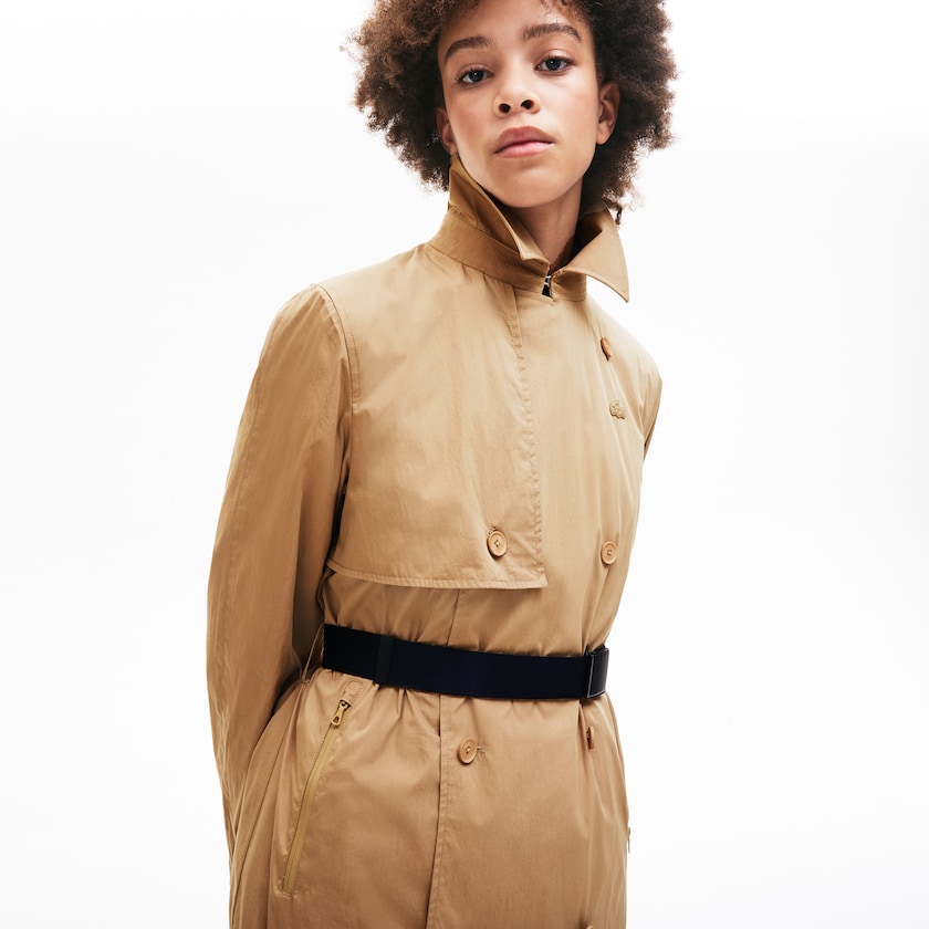 Women's Lacoste Beige Coats Contrast Belt Trench GV6-24922O8
