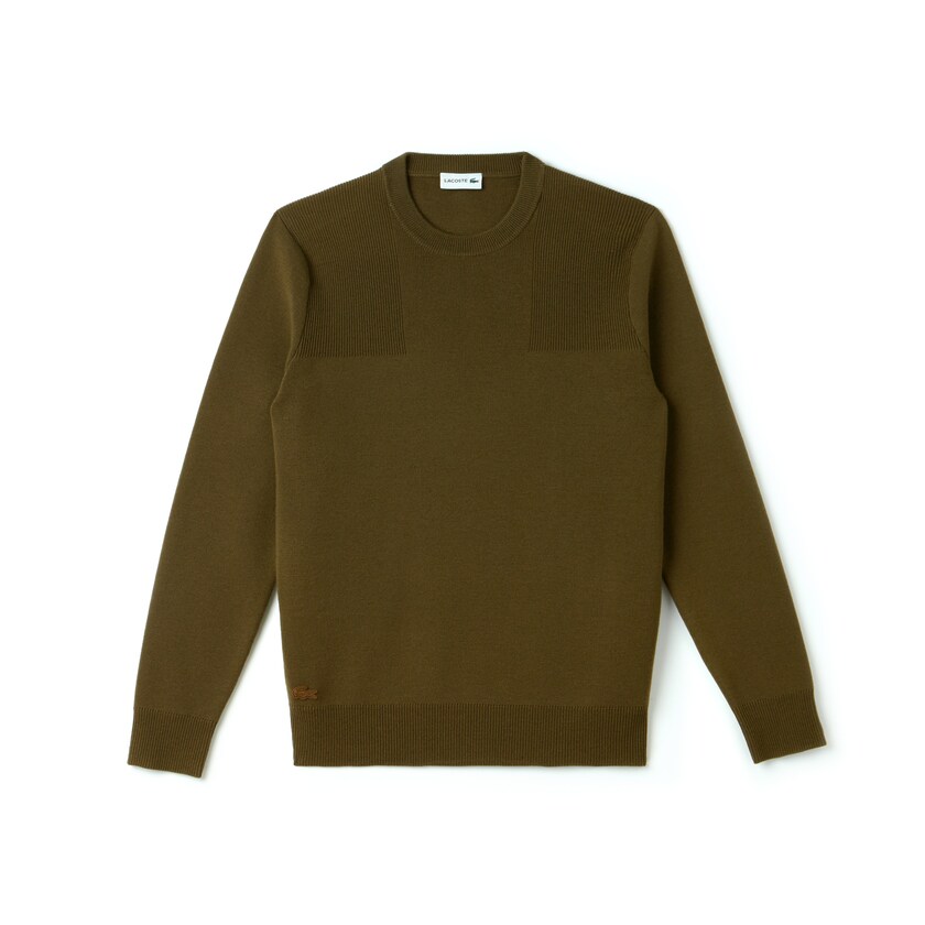Men's Lacoste Beige Sweaters Crew Neck Technical Knit NL3-08780I3