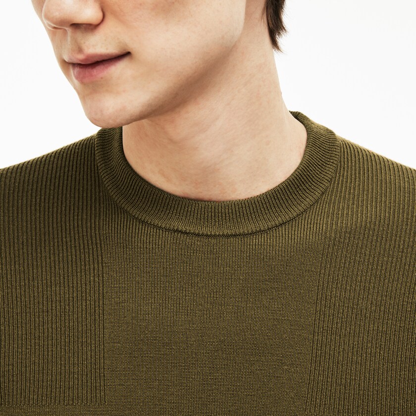 Men's Lacoste Beige Sweaters Crew Neck Technical Knit NL3-08780I3