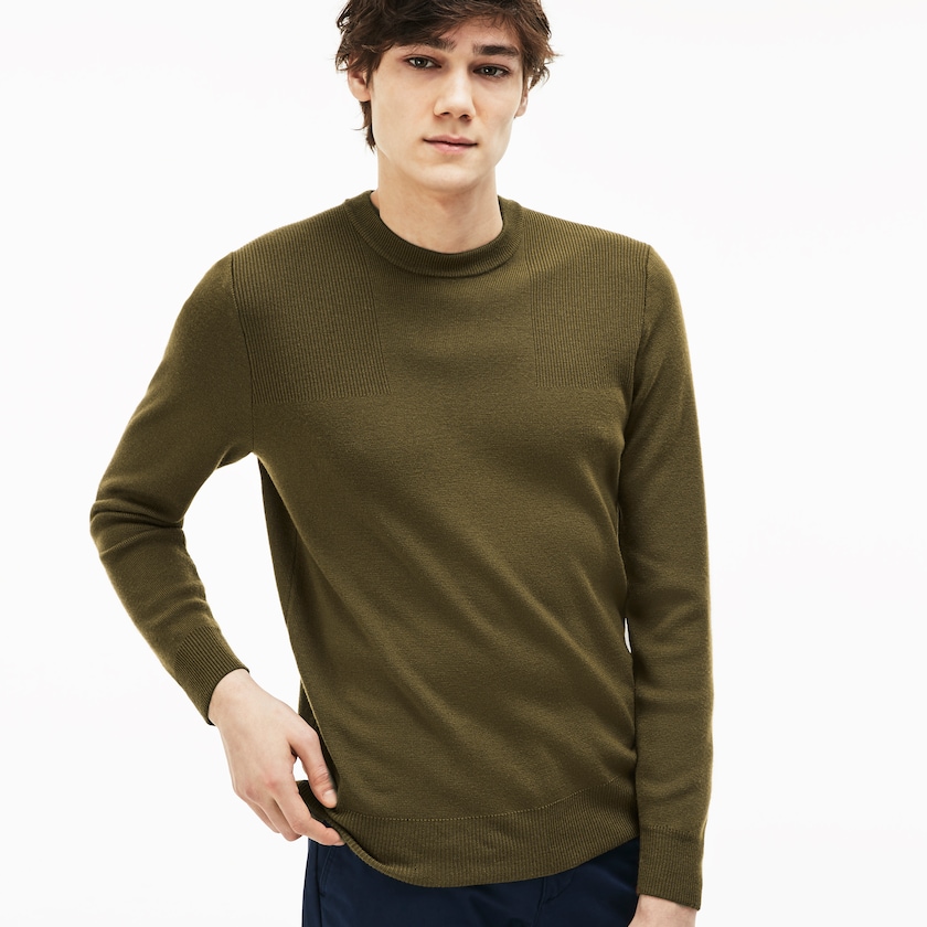 Men's Lacoste Beige Sweaters Crew Neck Technical Knit NL3-08780I3