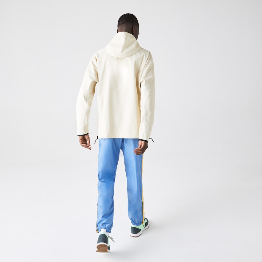 Men's Lacoste Beige Jackets Hooded Lightweight Hybrid Pullover FM6-32093Y2