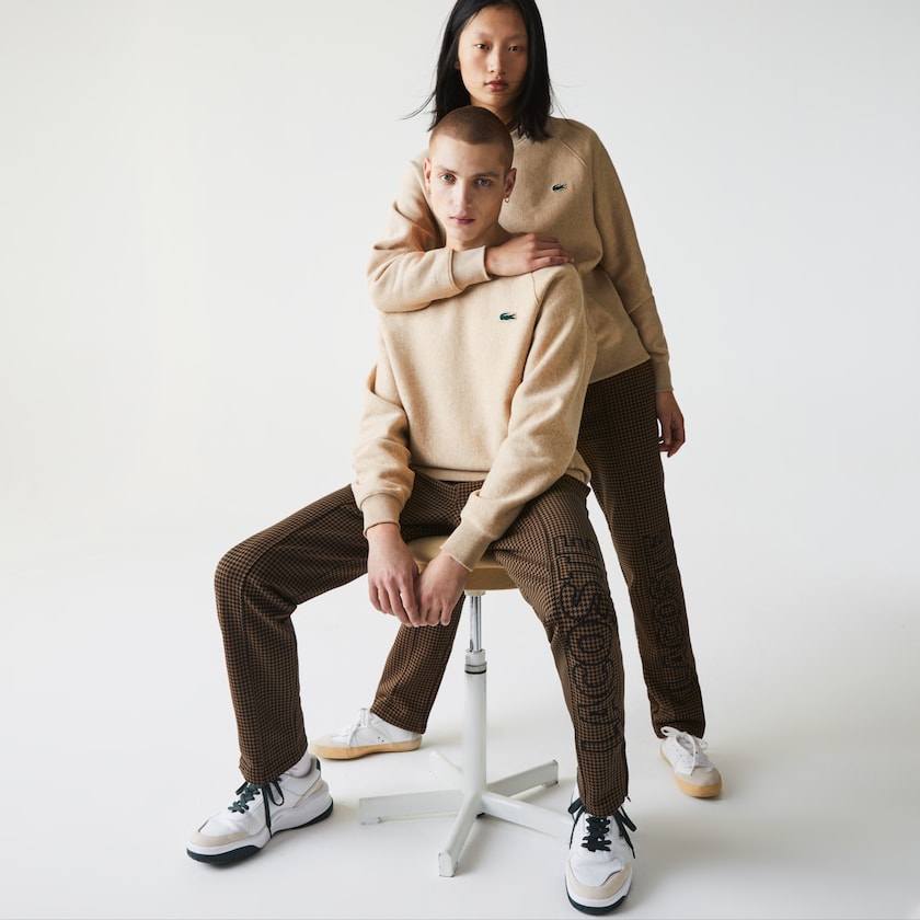 Men's Lacoste Beige Sweatshirts LIVE Branded Fleece QO4-86118F5