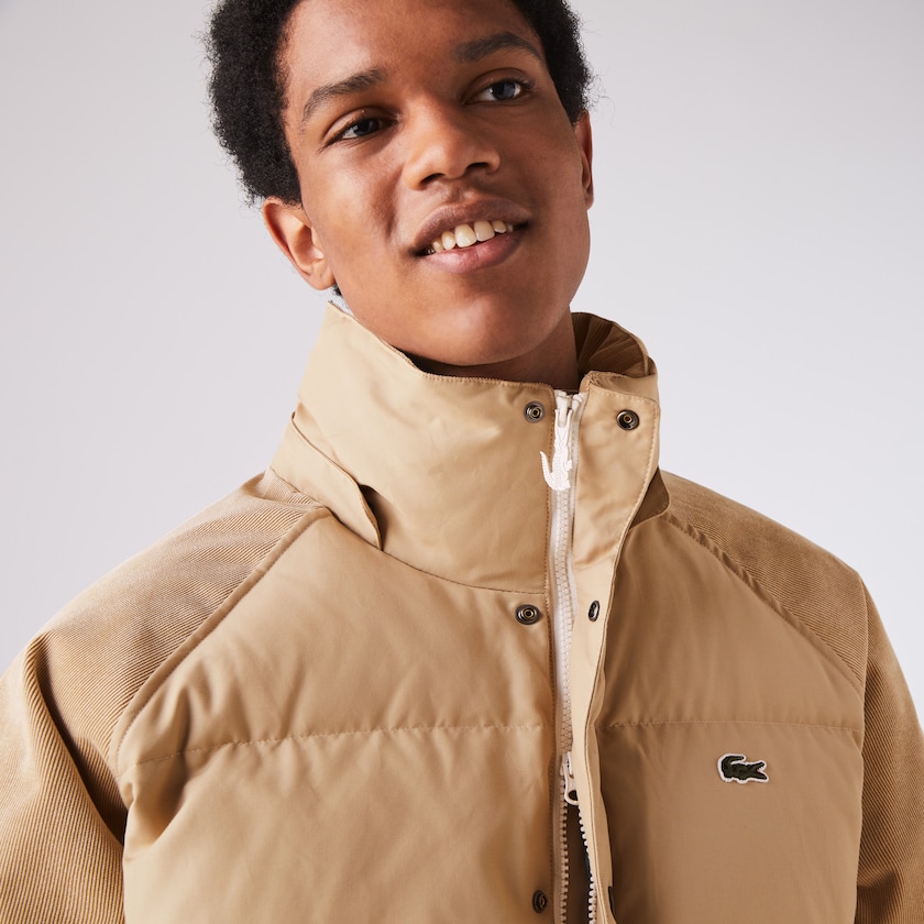 Men's Lacoste Beige Jackets LIVE Hooded Short IO0-23442C2