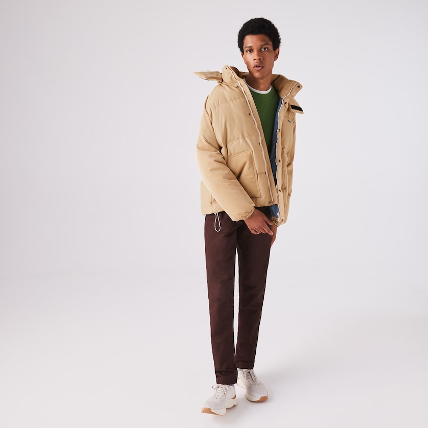 Men's Lacoste Beige Jackets LIVE Hooded Short IO0-23442C2