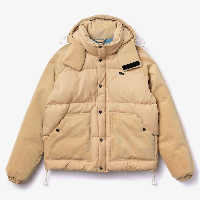 Men's Lacoste Beige Jackets LIVE Hooded Short IO0-23442C2