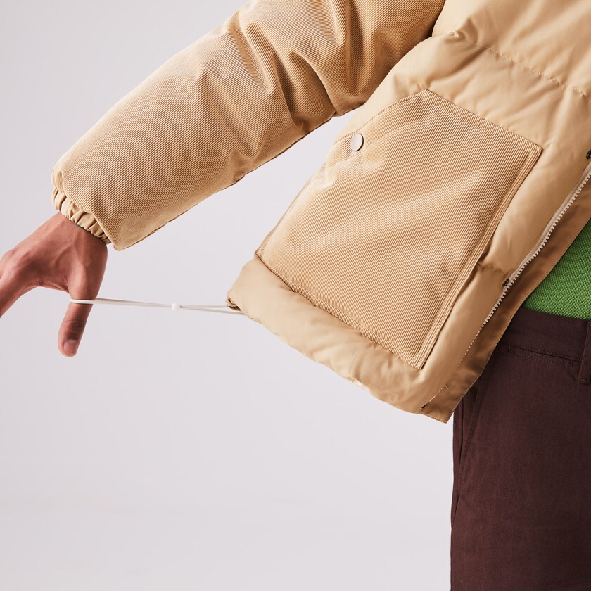 Men's Lacoste Beige Jackets LIVE Hooded Short IO0-23442C2