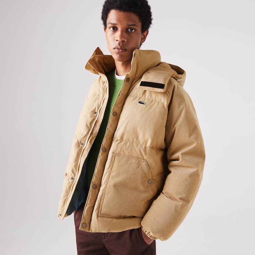 Men's Lacoste Beige Jackets LIVE Hooded Short IO0-23442C2