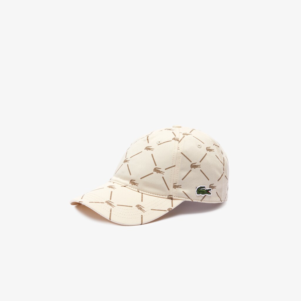 Men's Lacoste Beige Caps LIVE Monogram Printed Cotton ZH1-07120T8