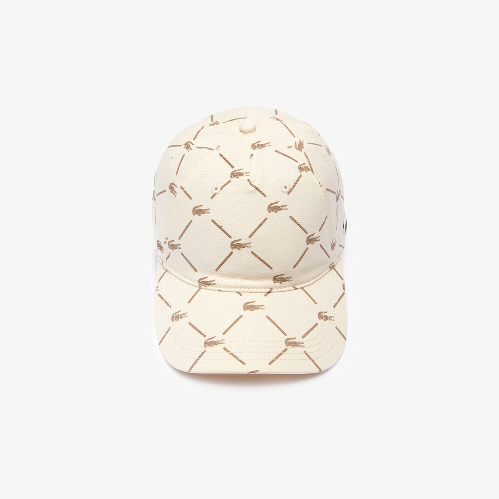 Men's Lacoste Beige Caps LIVE Monogram Printed Cotton ZH1-07120T8