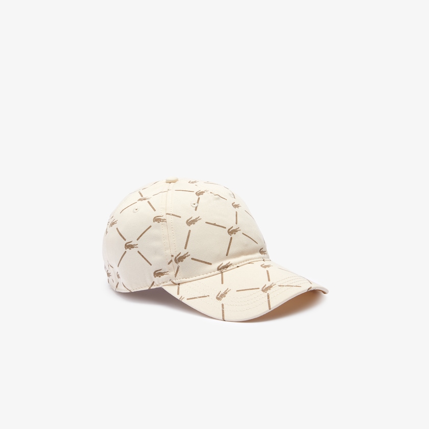 Men's Lacoste Beige Caps LIVE Monogram Printed Cotton ZH1-07120T8