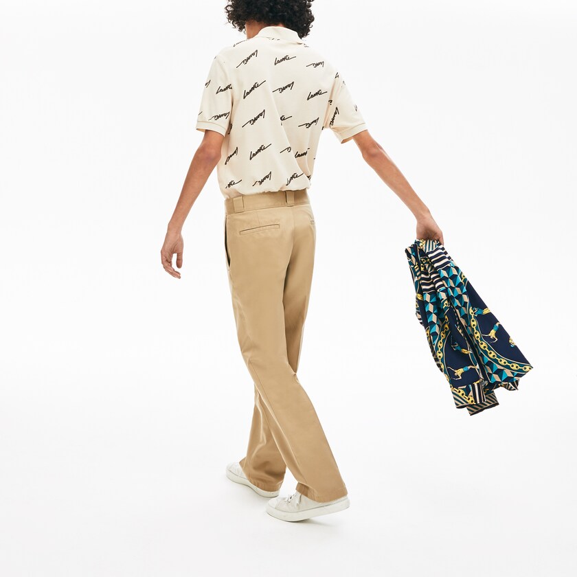 Men's Lacoste Beige Chinos LIVE Pleated Cotton UY1-01750P7