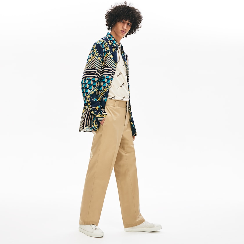 Men's Lacoste Beige Chinos LIVE Pleated Cotton UY1-01750P7