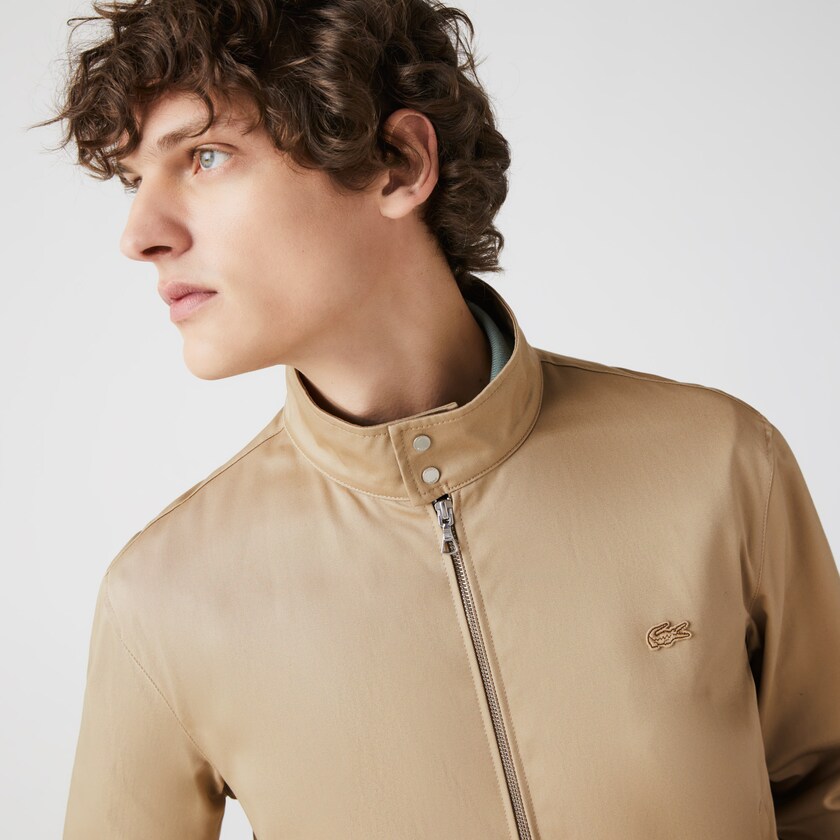 Men's Lacoste Beige Jackets Lightweight Cotton Zip MY2-32183Y6