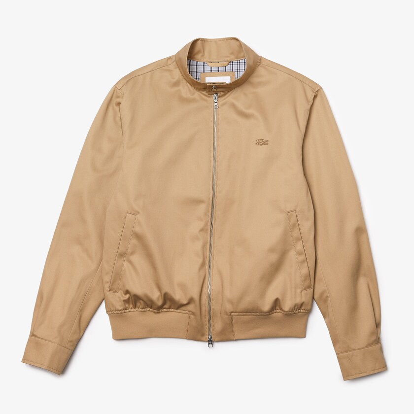 Men's Lacoste Beige Jackets Lightweight Cotton Zip MY2-32183Y6