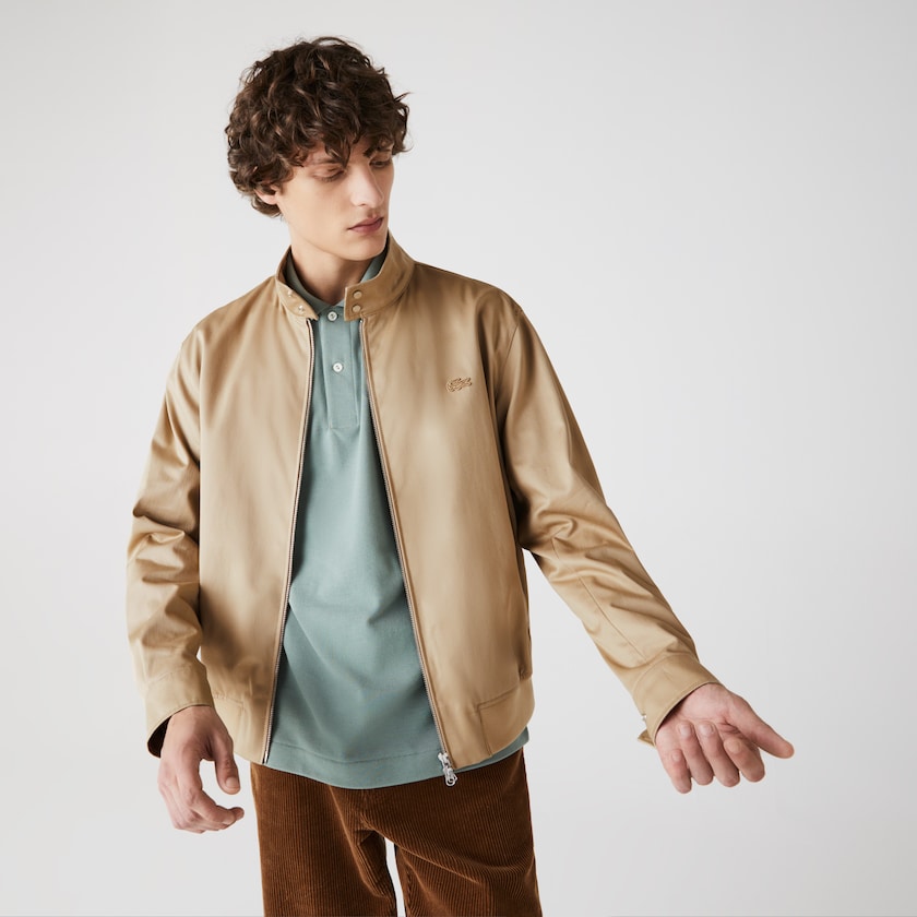 Men's Lacoste Beige Jackets Lightweight Cotton Zip MY2-32183Y6