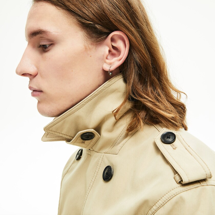 Men's Lacoste Beige Coats Long Belted Cotton Trench JU6-45114D0