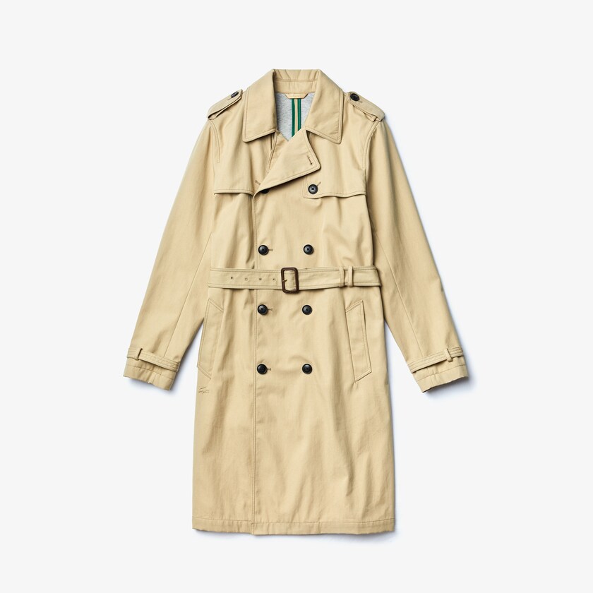Men's Lacoste Beige Coats Long Belted Cotton Trench JU6-45114D0
