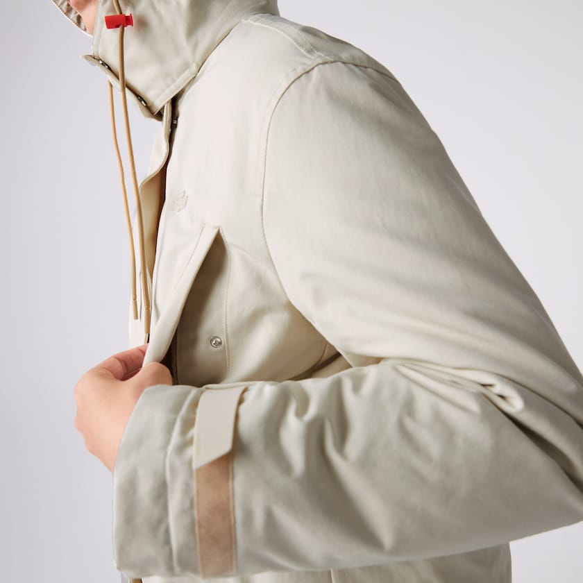 Women's Lacoste Beige Parka Jackets Quilted Interior Jacket 2-in-1 PP3-66796K0