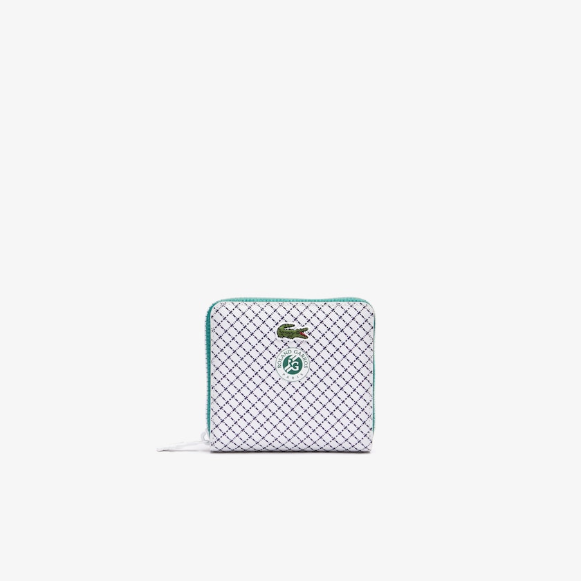 Women's Lacoste Beige Wallets Roland Garros Panama Hat Print Small Zippered ZQ8-38543W6