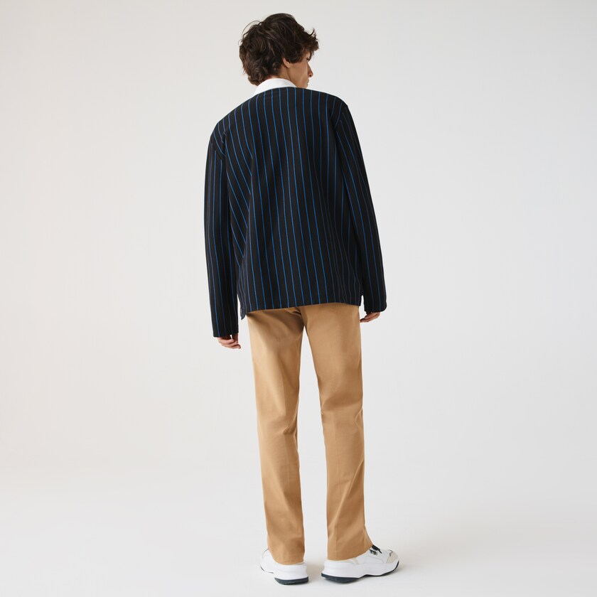 Men's Lacoste Beige Pants Slim Fit Stretch Cotton Pleated Chino CU3-94969G1