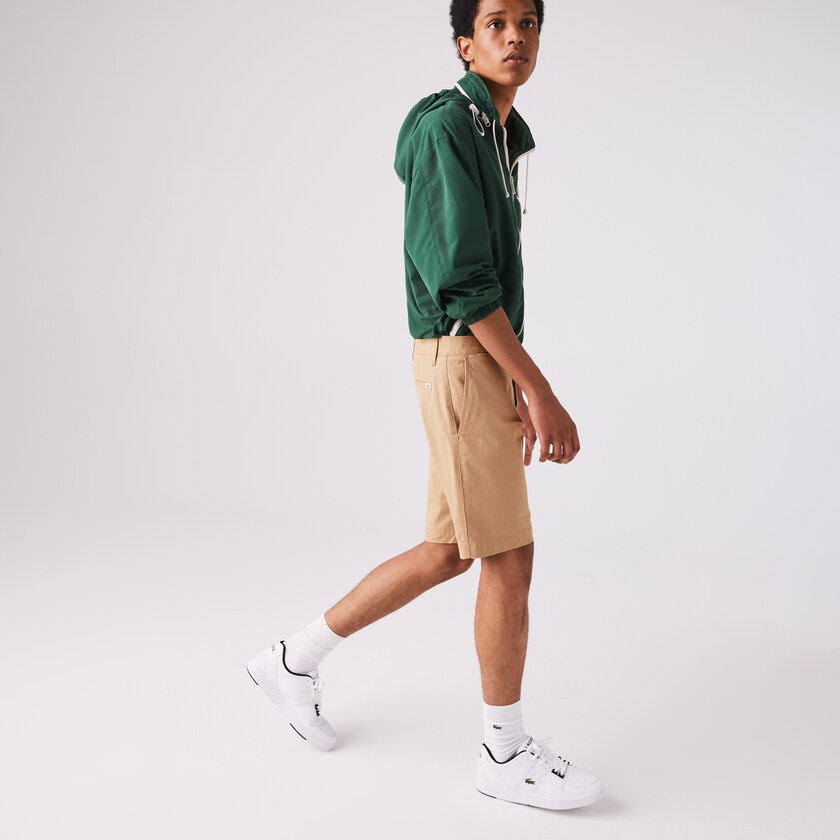 Men's Lacoste Beige Shorts Slim Fit Stretch Gabardine RE7-99599N0