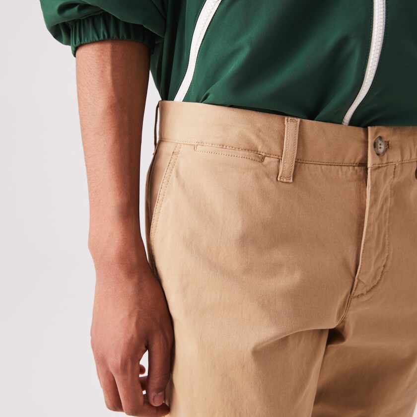 Men's Lacoste Beige Shorts Slim Fit Stretch Gabardine RE7-99599N0
