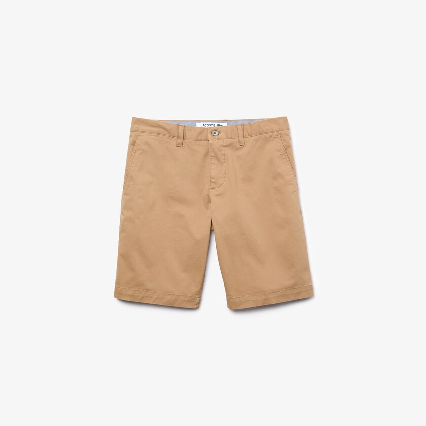 Men's Lacoste Beige Shorts Slim Fit Stretch Gabardine RE7-99599N0