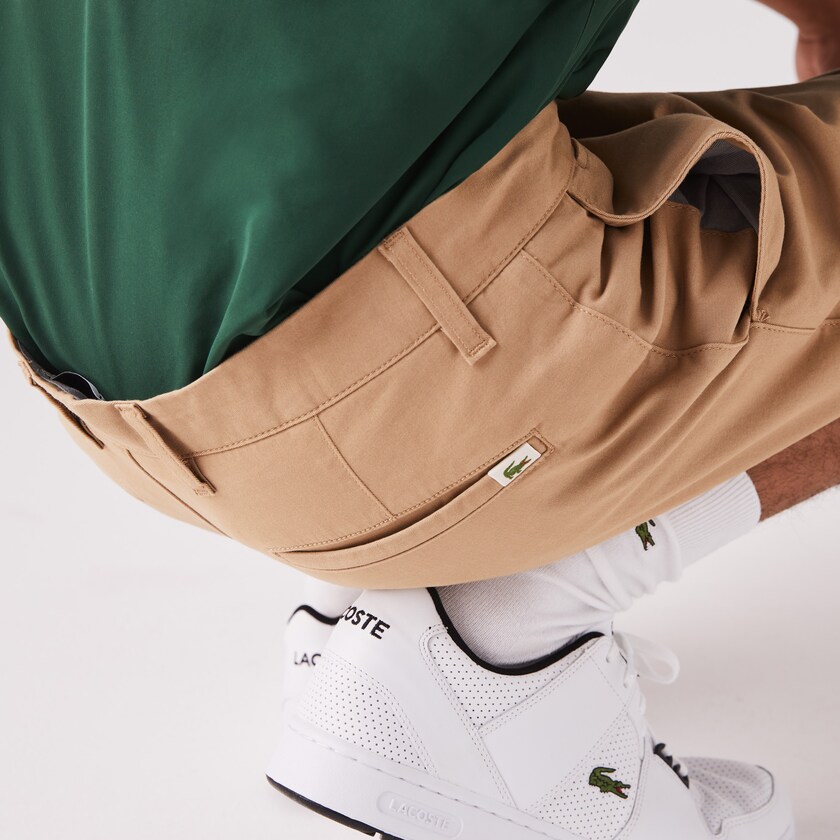 Men's Lacoste Beige Shorts Slim Fit Stretch Gabardine RE7-99599N0