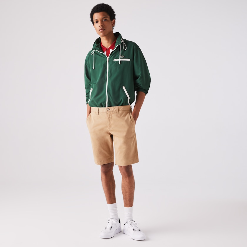 Men's Lacoste Beige Shorts Slim Fit Stretch Gabardine RE7-99599N0