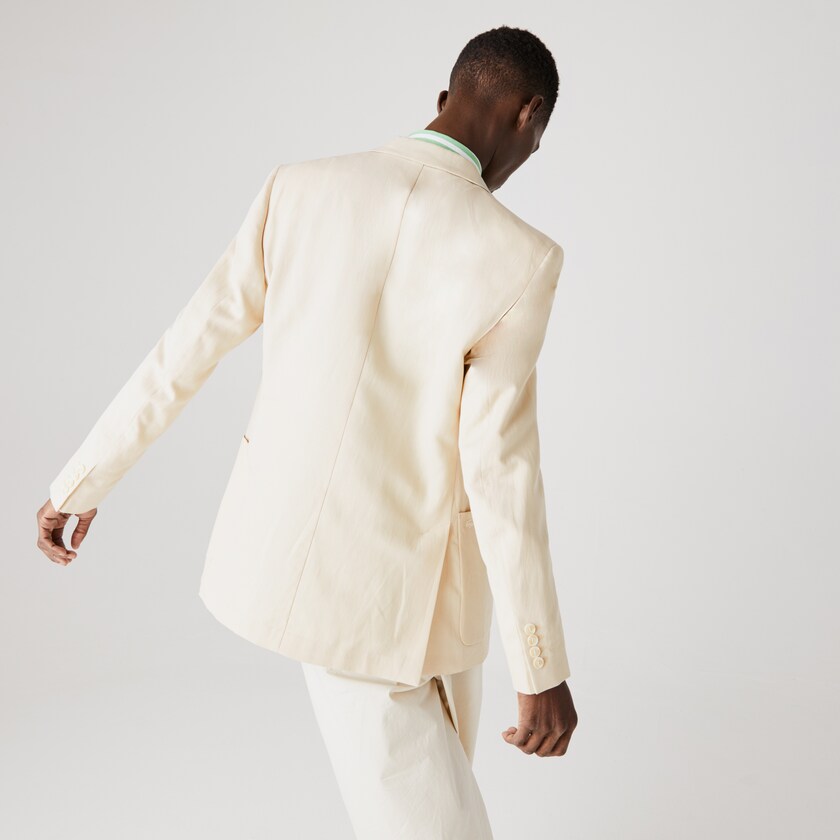 Men's Lacoste Beige Blazers Straight Fit Cotton-Linen YY1-14121U8