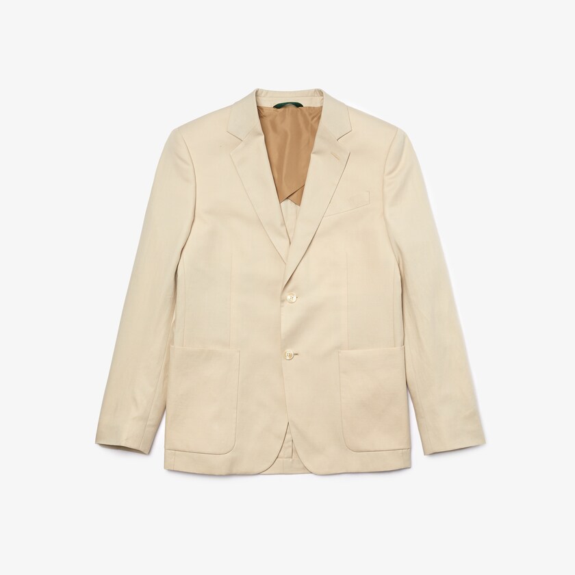 Men's Lacoste Beige Blazers Straight Fit Cotton-Linen YY1-14121U8