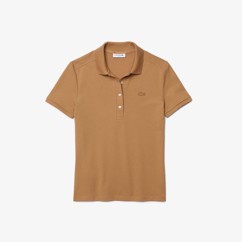 Women's Lacoste Beige Polo Shirts Stretch Cotton Piqué FH2-99729P5