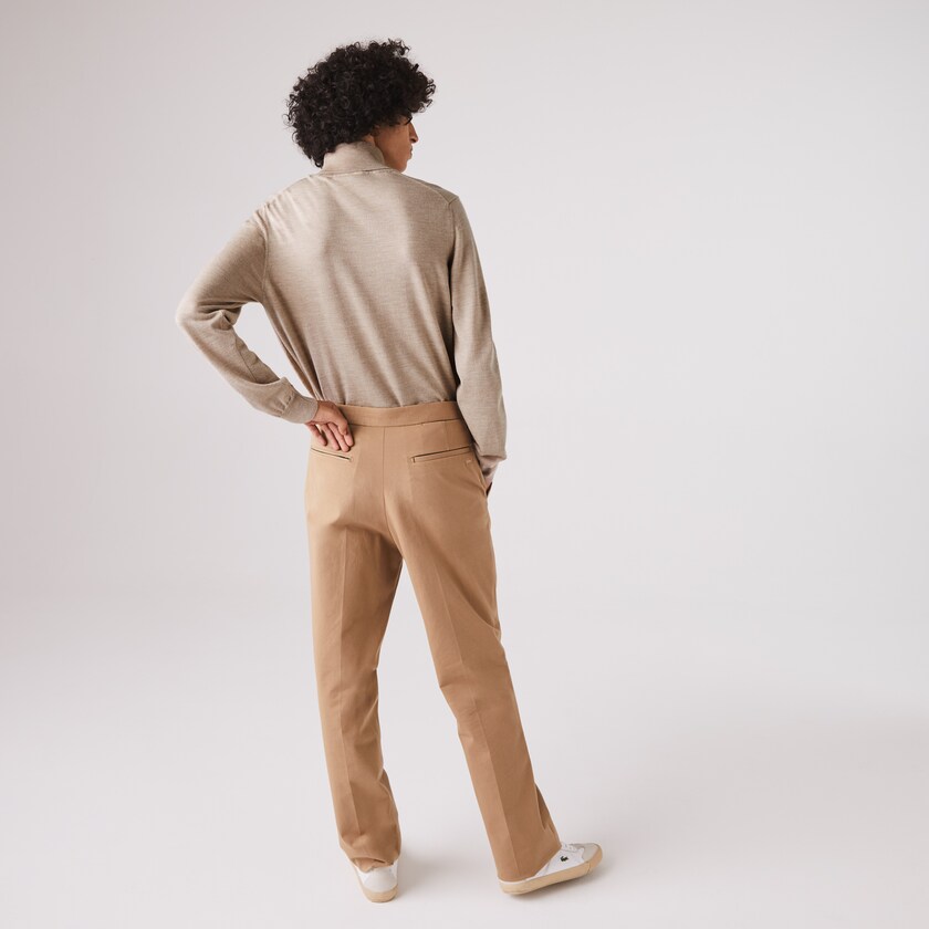 Men's Lacoste Beige Sweaters Turtleneck Merino Wool WF1-90219G7