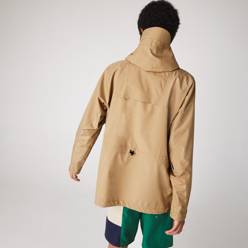 Men's Lacoste Beige Windbreaker Water-Resistant Hooded GB9-75707J2