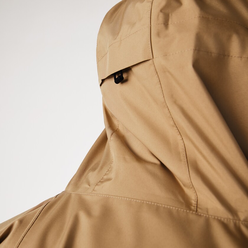 Men's Lacoste Beige Windbreaker Water-Resistant Hooded GB9-75707J2
