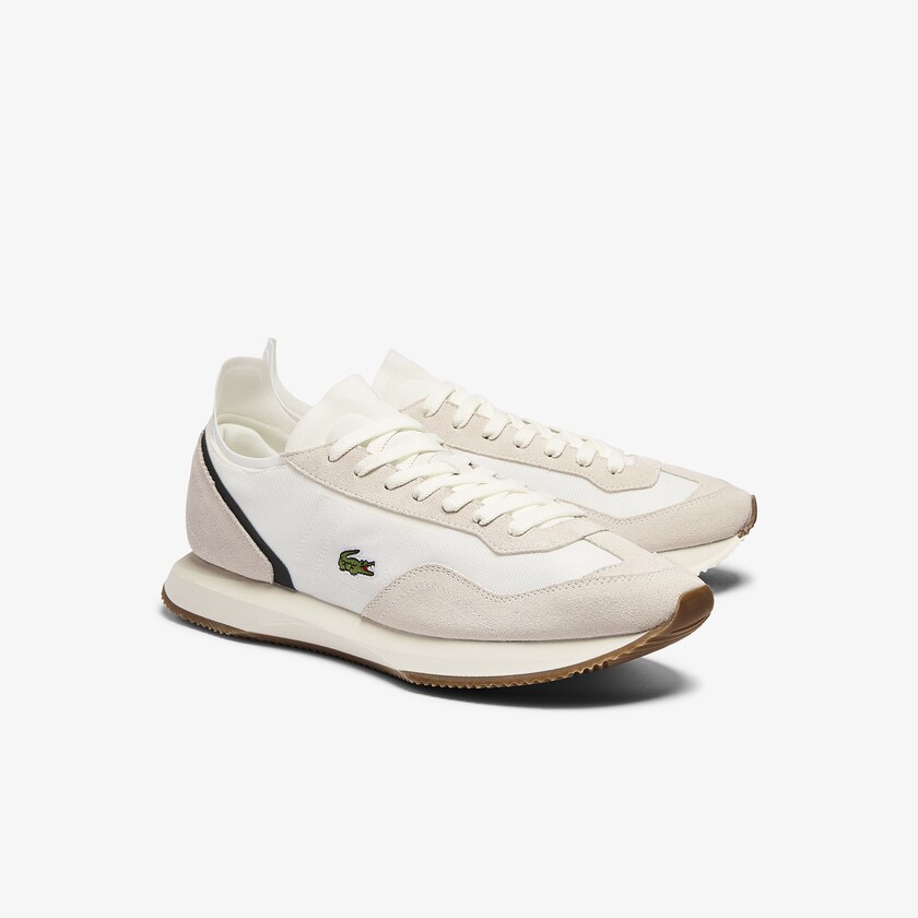 Men's Lacoste Beige / Green Sneakers Match Break Textile and Suede LW0-35743E1