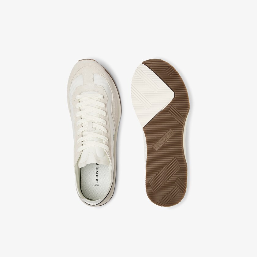 Men's Lacoste Beige / Green Sneakers Match Break Textile and Suede LW0-35743E1