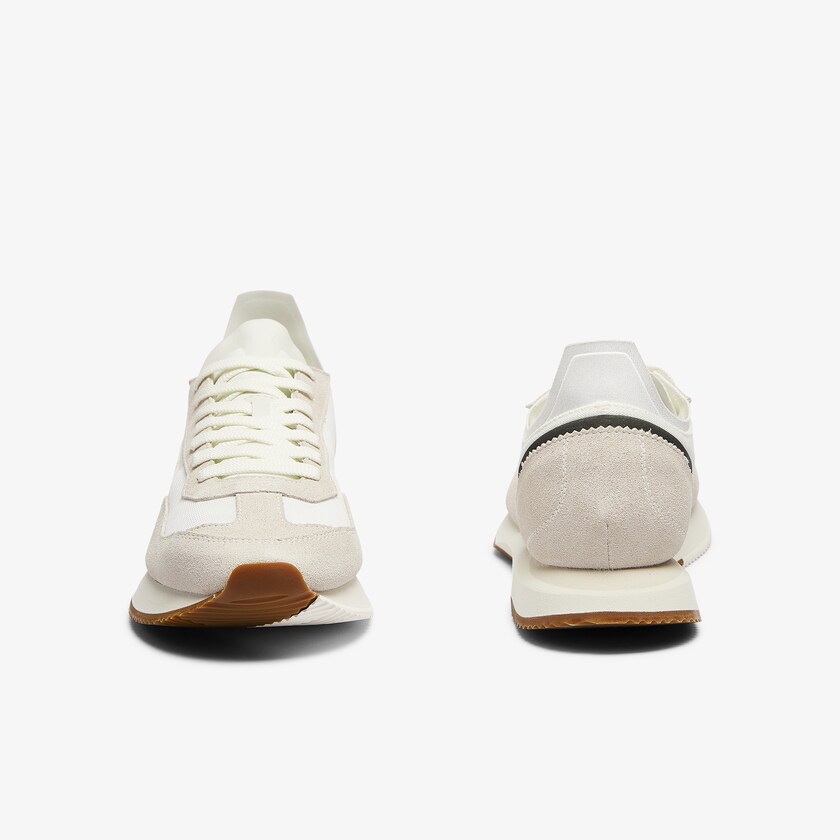 Men's Lacoste Beige / Green Sneakers Match Break Textile and Suede LW0-35743E1