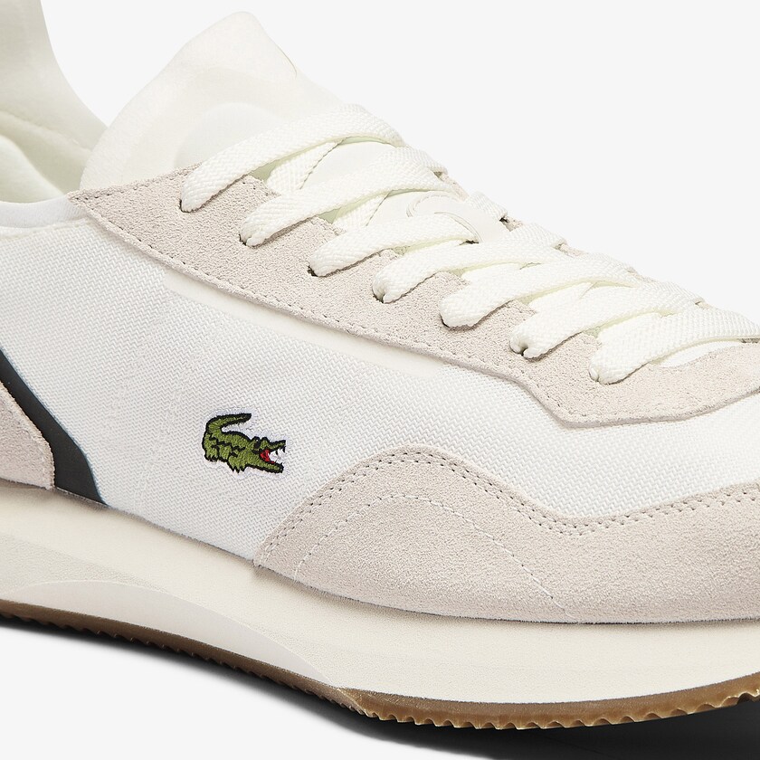 Men's Lacoste Beige / Green Sneakers Match Break Textile and Suede LW0-35743E1