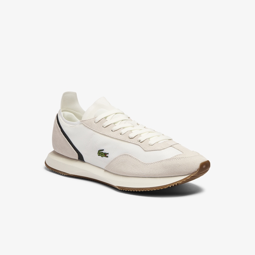 Men's Lacoste Beige / Green Sneakers Match Break Textile and Suede LW0-35743E1