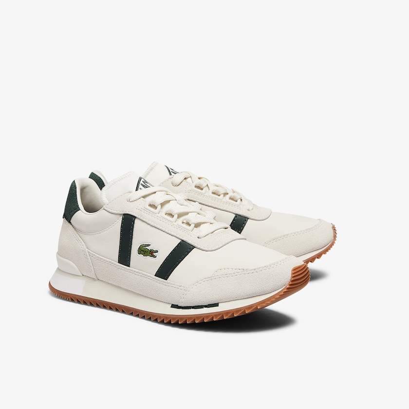 Women's Lacoste Beige / Green Sneakers Partner Retro Leather ME4-02990I1