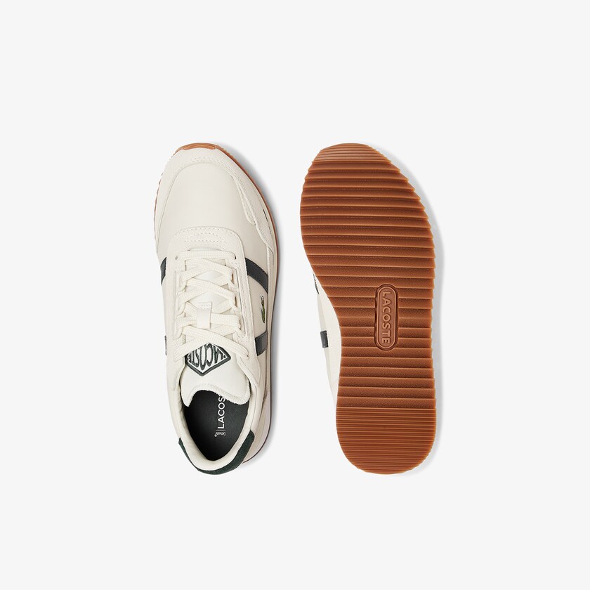 Women's Lacoste Beige / Green Sneakers Partner Retro Leather ME4-02990I1