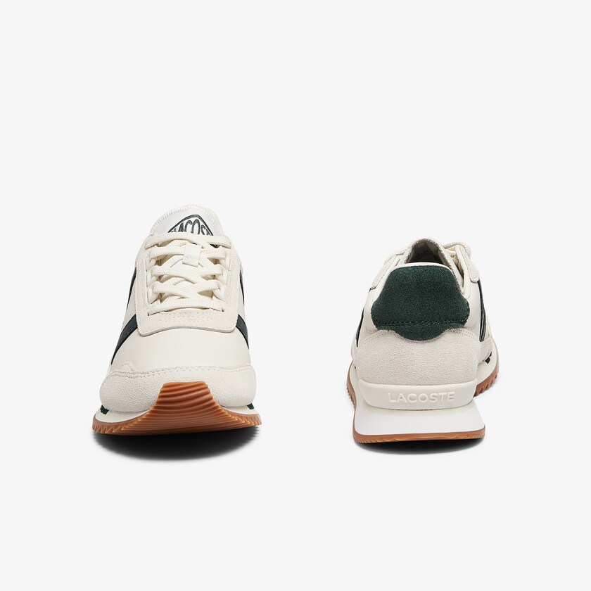 Women's Lacoste Beige / Green Sneakers Partner Retro Leather ME4-02990I1