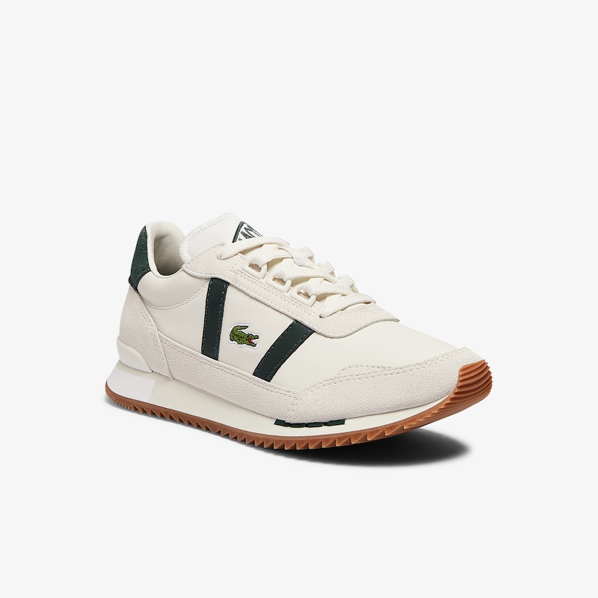 Women's Lacoste Beige / Green Sneakers Partner Retro Leather ME4-02990I1