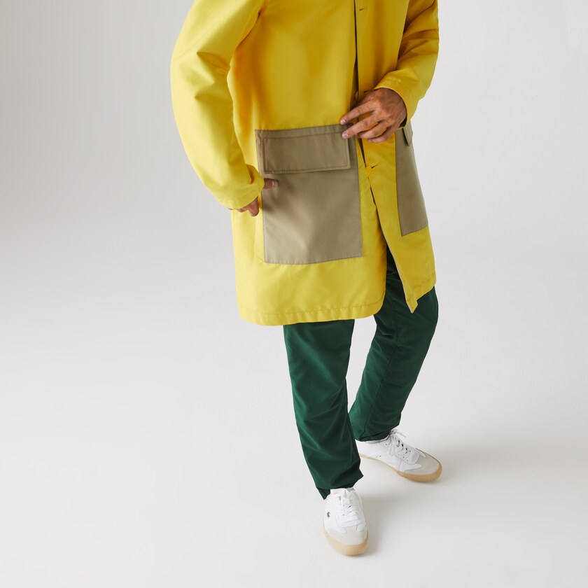 Men's Lacoste Beige / Yellow Coats Lightweight Water-Resistant Reversible Twill VL8-76667X2