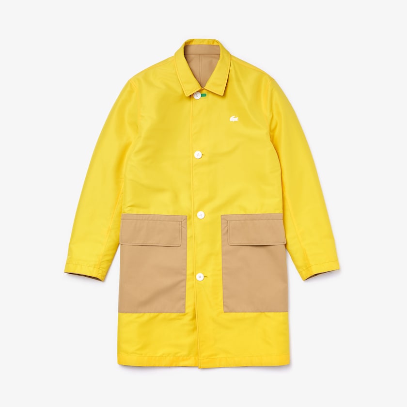 Men's Lacoste Beige / Yellow Coats Lightweight Water-Resistant Reversible Twill VL8-76667X2