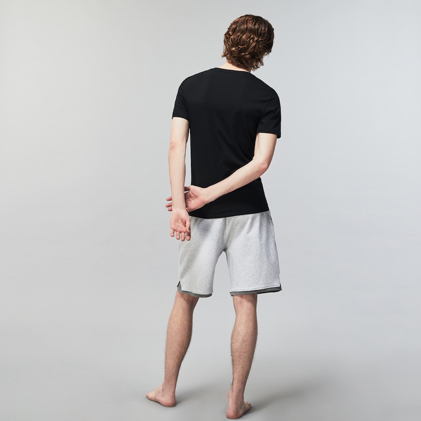 Men's Lacoste Black T Shirts 3 Pack of Plains RO3-28632A8